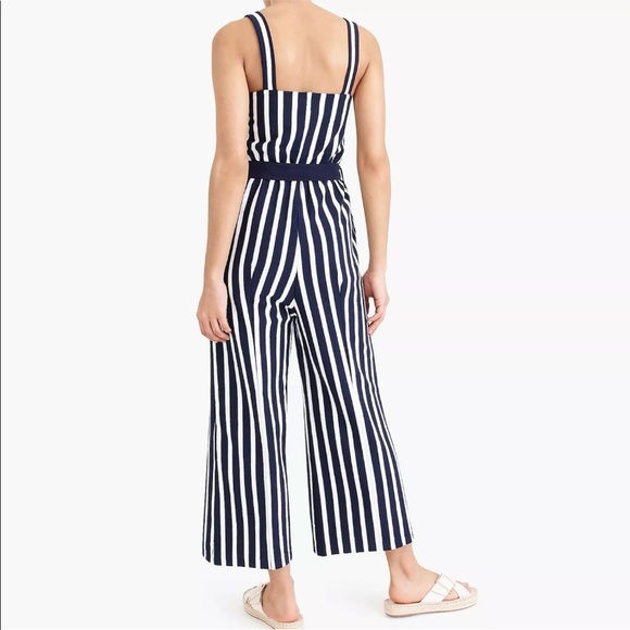 J. Crew Navy and White Striped Jumpsuit Sz 2 - Picture 5 of 14